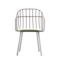 metal chair leather cushion dining chair for restaurant